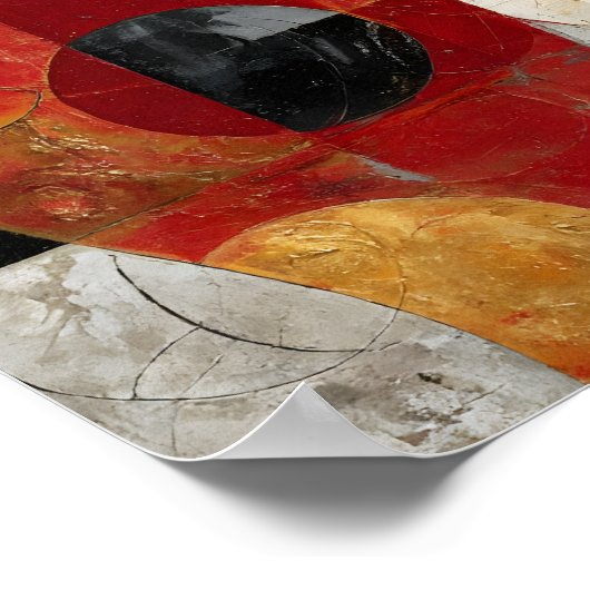 Embrace Them – Modern Silhouette Lovers Art in Red ポスター (角)