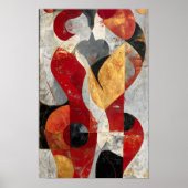 Embrace Them – Modern Silhouette Lovers Art in Red ポスター (正面)