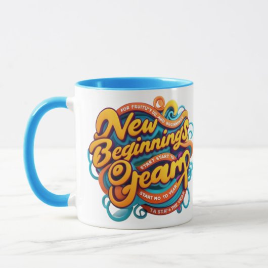 “Embrace your big dreams with every sip. New begin マグカップ (左)