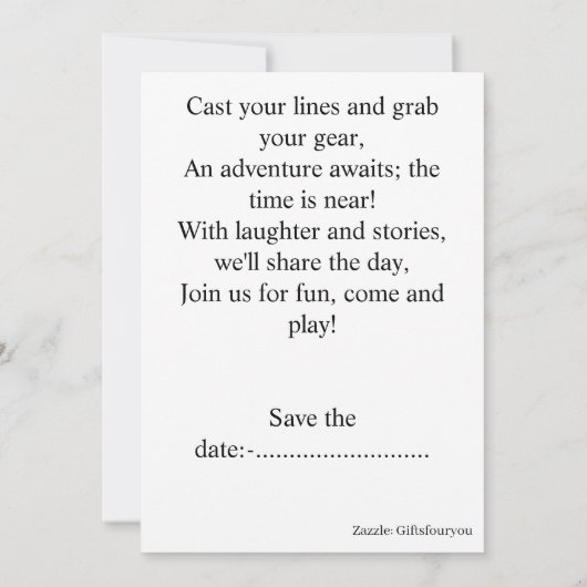 Embrace Your Fishing Disorder 招待状 (裏面)