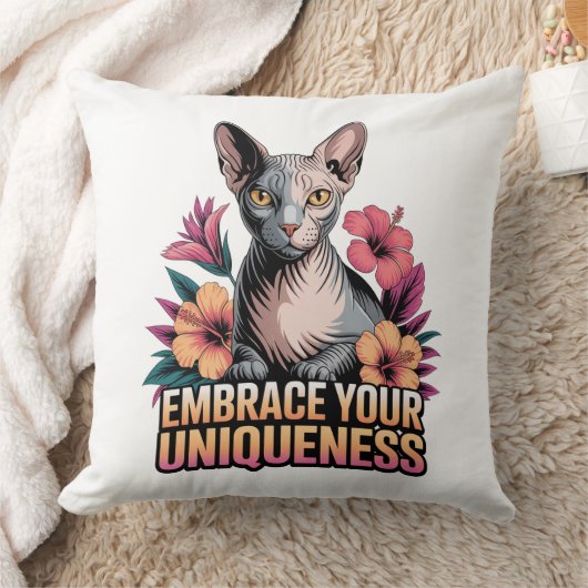 Embrace Your Uniqueness Sphynx クッション (ブランケット)