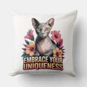 Embrace Your Uniqueness Sphynx クッション (正面)