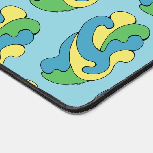 Embracing Curves (Yellow, Blue, Green) デスクマット (コーナー)