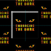 Embracing the Dark Quote Fabric with Fiery Eye ファブリック (タイル)