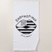Embreizh-moi (écrits en noir) ビーチタオル (正面)