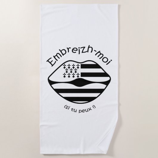 Embreizh-moi (écrits en noir) ビーチタオル (正面)