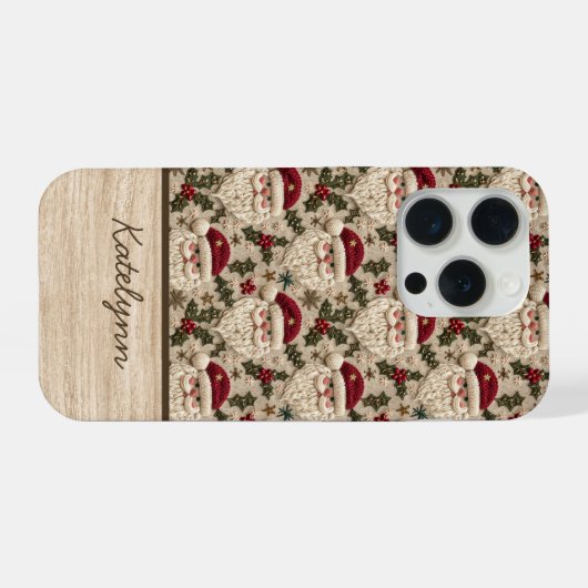Embroidered 3D Santa Phone Case | Personalized iPhoneケース (裏面横)
