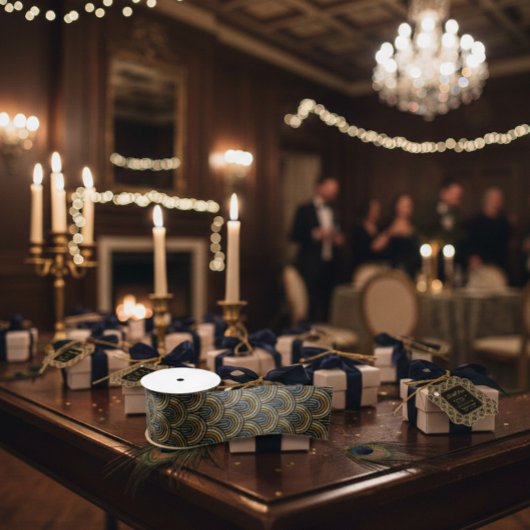 Embroidered Art Deco Pattern  サテンリボン