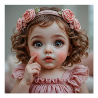 Embroidered Baby Portrait ポスター