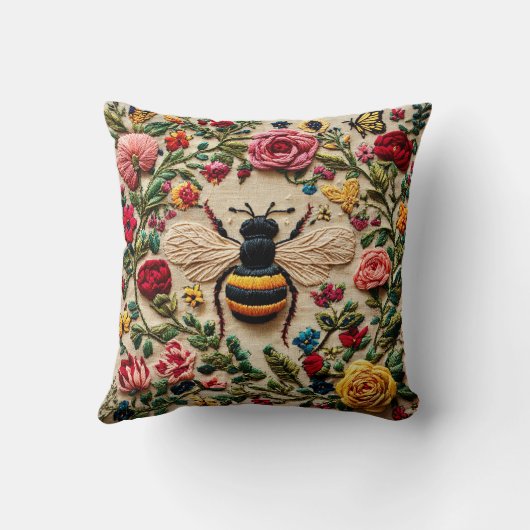 Embroidered Bee クッション (裏面)