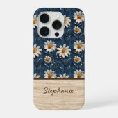 Embroidered Daisy Denim Phone Case with Name iPhoneケース (裏面)