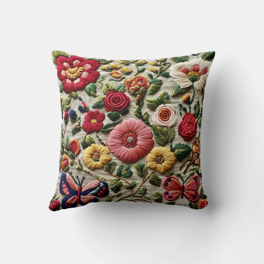 Embroidered Floral クッション (裏面)