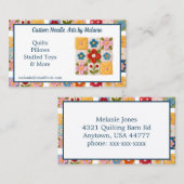 Embroidered Flower Patchwork Quilt 名刺 (正面/裏面)