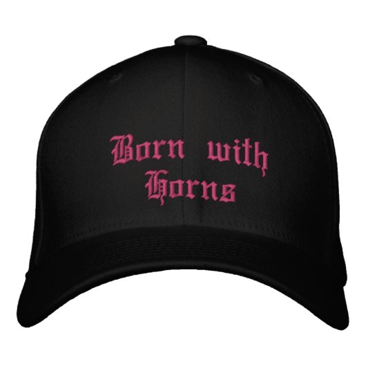 Embroidered Hat- Born with Horns 刺繍入りキャップ (正面)