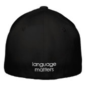 Embroidered Language Matters Black Ballcap hat 刺繍入りキャップ (裏面)