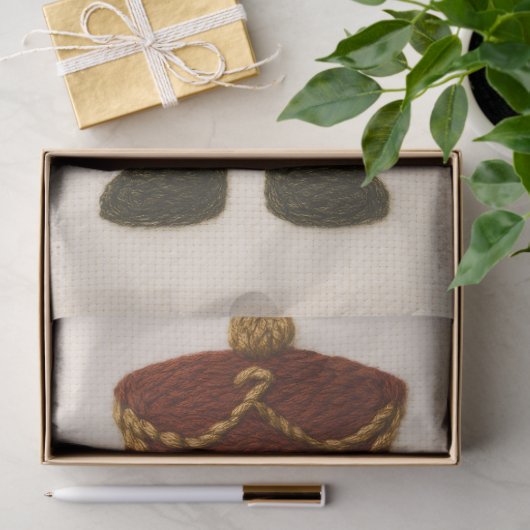 Embroidered Look Christmas Nutcracker 薄葉紙 (ギフト)