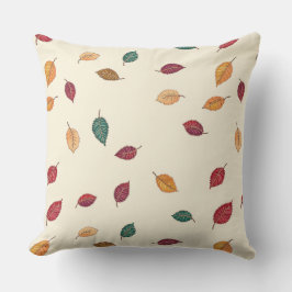 Embroidered Look Fall Leave Throw Pillow アウトドアクッション