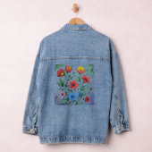 Embroidered look flowers denim jackets  デニムジャケット (ハンガー)