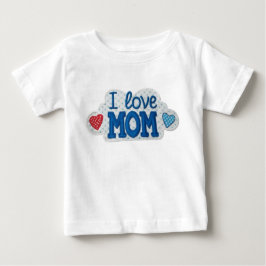 Embroidered Love for Mom ベビーTシャツ