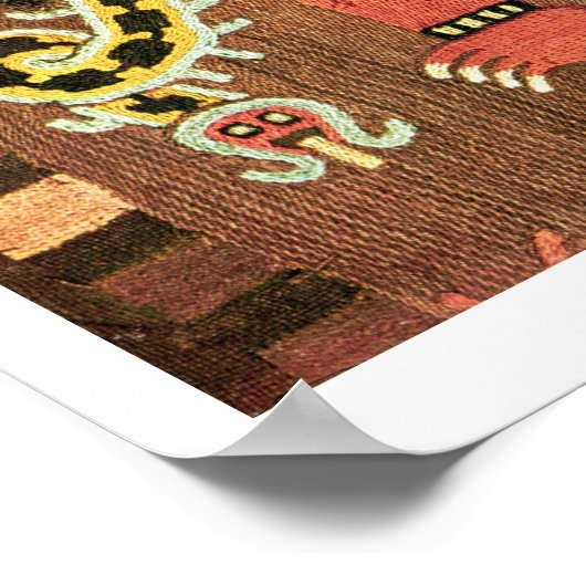 Embroidered mythological figure, Paracas Necropoli ポスター (角)