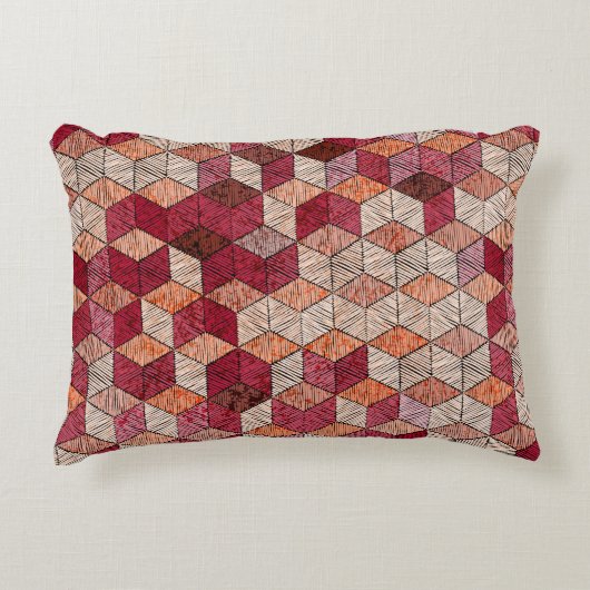 Embroidered patchwork seamless pattern. Bohemian.  アクセントクッション (正面)