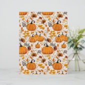 embroidered pumpkin fall pattern scrapbook paper (スタンド正面)