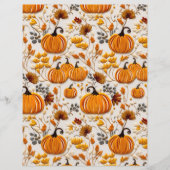 embroidered pumpkin fall pattern scrapbook paper (正面)