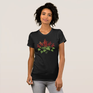 Embroidered Scarlet Sage Botanical Tee Tシャツ