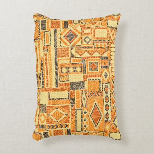 Embroidered seamless patchwork pattern. Bohemian o アクセントクッション (正面(垂直))