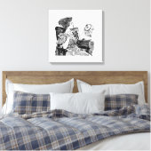 Embroideryヴィンテージの女性 キャンバスプリント (インサイチュ (寝室))