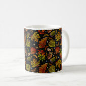Embroidery art. Autumn seamless pattern. Leaves, a コーヒーマグカップ (正面右)