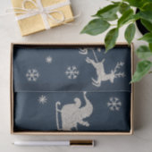 Embroidery Christmas Night Sky Santa Sleigh 薄葉紙 (ギフト)