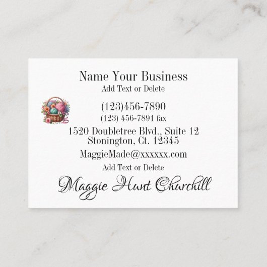 Embroidery / Sewing / Seamstress  名刺 (裏面)