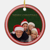 Embroidery Stitches and Fabric Photo Christmas セラミックオーナメント (裏面)