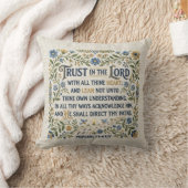 Embroidery Trust in the Lord Proverbs 3:5-6 KJV クッション (ブランケット)