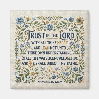 Embroidery Trust in the Lord Proverbs 3:5-6 KJV  マグネット