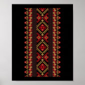 Embroidery Ukraine Vyshyvanka Print Ethnic Pattern ポスター (正面)