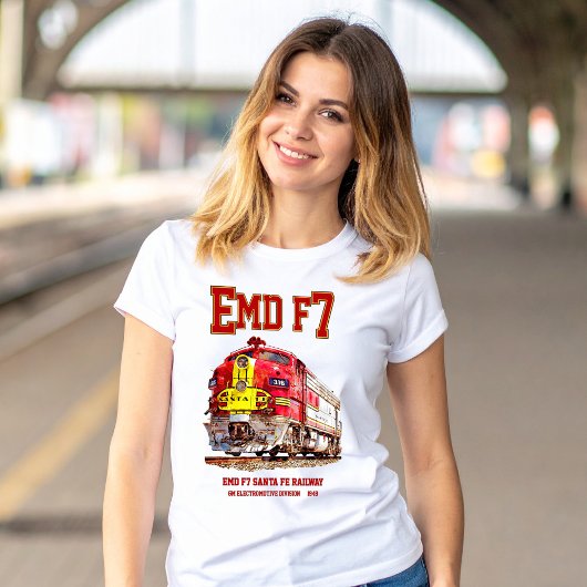 EMD F7 サンタフェ ウォーボンネット ディーゼル機関車 Tシャツ