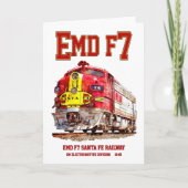 EMD F7 Santa Fe Warbonnet Diesel Locomotive. サンキューカード (正面)