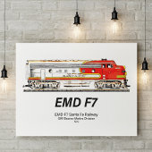 EMD F7 Santa Fe Warbonnet Diesel Locomotive. ポスター