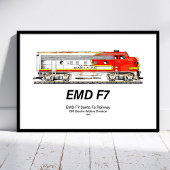EMD F7 Santa Fe Warbonnet Diesel Locomotive. ポスター
