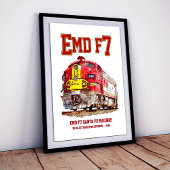 EMD F7 Santa Fe Warbonnet Diesel Locomotive. ポスター