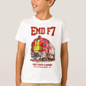 EMD F7 Santa Fe Warbonnet Diesel Locomotive. Tシャツ (正面)