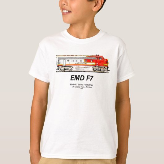 EMD F7 Santa Fe Warbonnet Diesel Locomotive. Tシャツ (正面)