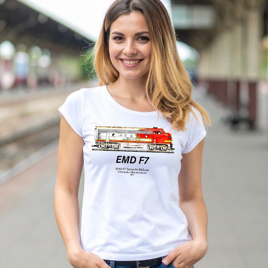 EMD F7 Santa Fe Warbonnet Diesel Locomotive. Tシャツ