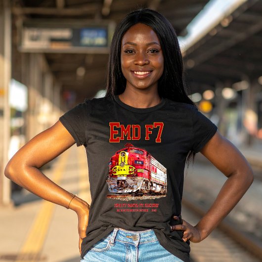 EMD F7 Santa Fe Warbonnet Diesel Locomotive. Tシャツ