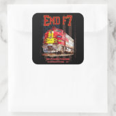 EMD F7 Santa Fe Warbonnet with American Flag. スクエアシール (バッグ)