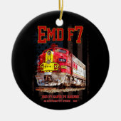 EMD F7 Santa Fe Warbonnet with American Flag. セラミックオーナメント (正面)