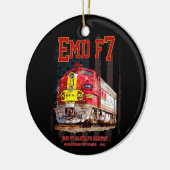 EMD F7 Santa Fe Warbonnet with American Flag. セラミックオーナメント (左)