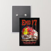 EMD F7 Santa Fe Warbonnet with American Flag. 缶バッジ (正面/裏面)